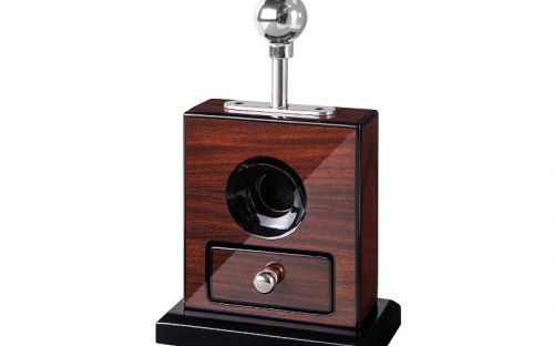 Asztali szivarvágó - fiókkal, diófa borítású - Angelo