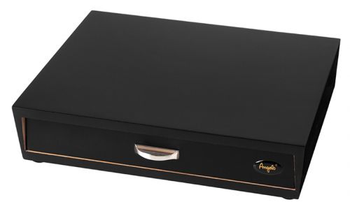 Humidor 30 szál szivar részére, fekete cédrusfa szivar doboz, párásítóval, hygrométerrel - fiókos