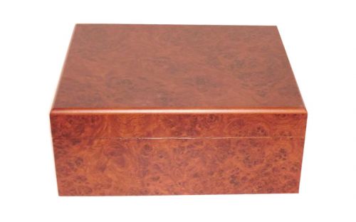 Humidor 40 szivar részére, gyökérmintás spanyol cédrusfa szivar tároló doboz, hygrométer, párásító + AJÁNDÉK szett!