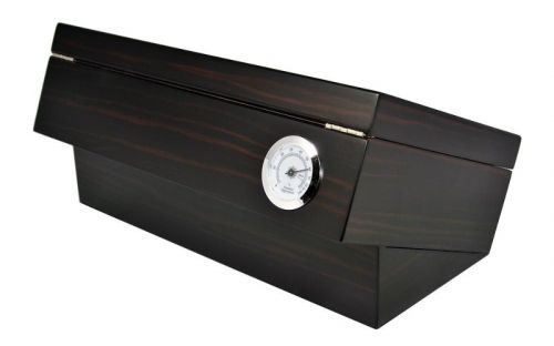 Gasztro szivar humidor - spanyol cédrusfa, üvegtető, párásító és hygrométer - sötétbarna, Angelo