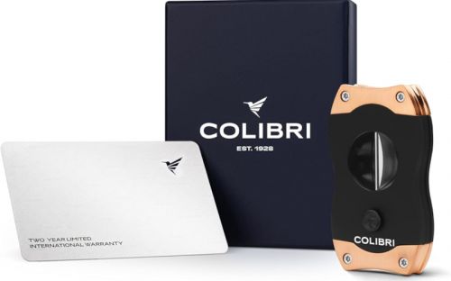 Szivarvágó Colibri - V-Cut, arany/fekete (23mm)