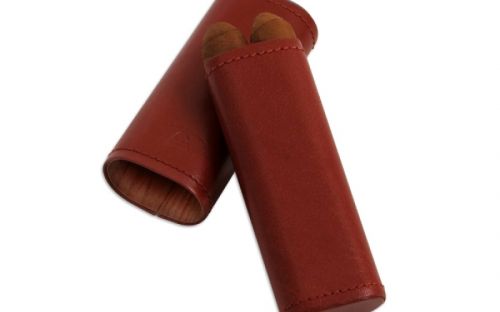 Szivartok barna bőrből - 2 szivar részére (12x4cm)