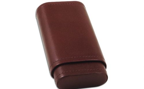 Szivartok barna bőrből - 3 szivar részére (12x5,5cm)