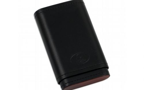Szivarka tartó tok 5 szálas - fekete bőr (100x55x16mm)