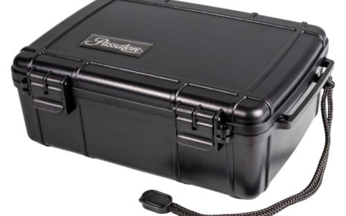 Utazó humidor - akril szivartartó doboz utazáshoz, párásítóval, fekete, Passatore (24x18cm)