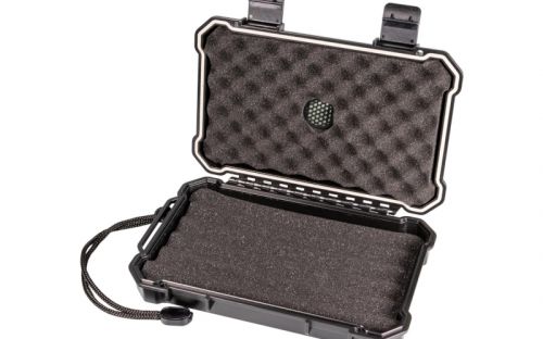 Utazó humidor - 5 szivarnak, szivartartó doboz utazáshoz, párásítóval - fekete akril, Passatore (23x15cm)