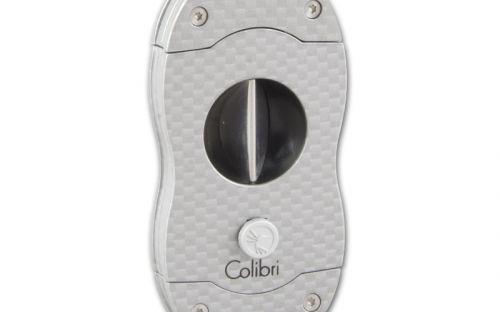 Szivarvágó Colibri - V-Cut, carbon/ezüst (23mm)