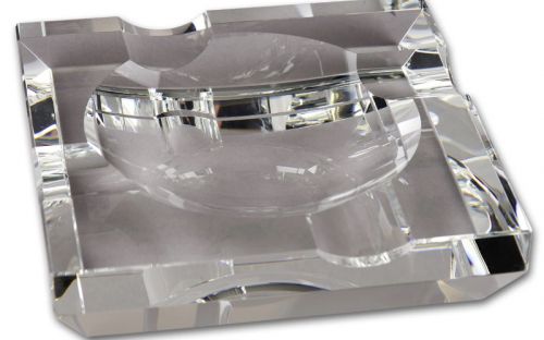 Kristályüveg szivar hamutartó - négyzet (15x15cm)
