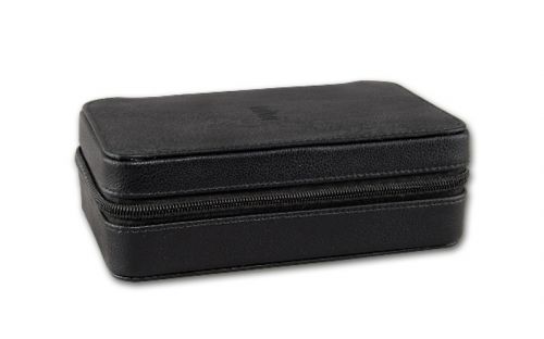 Utazó humidor szett, cédrusfa szivartartó doboz 4 szál szivarnak, fekete + AJÁNDÉK fém szivarvágó