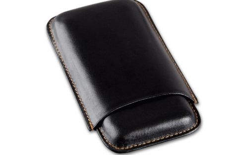 Szivartok fekete bőrből - 3 szivar részére (15x9cm)