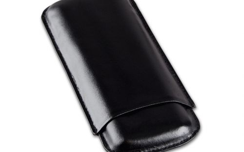 Szivartok fekete bőrből - 3 szivar részére (20x8,5cm)