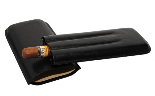 Szivartok fekete bőrből - 3 szivar részére (20x8,5cm)
