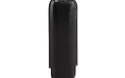 Szivartok fekete bőrből - 2 Double Corona szivar részére (20x7,5cm)