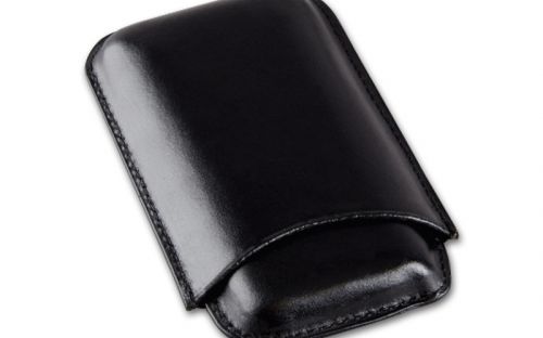 Szivartok fekete bőrből - 3 szivar részére (15x8cm)