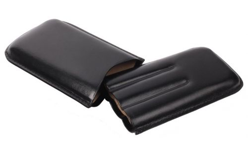 Szivartok fekete bőrből - 3 szivar részére (15x8cm)