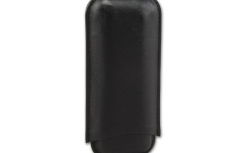 Szivartok fekete bőr - 2 szál Corona szivar részére (14,5x7cm)