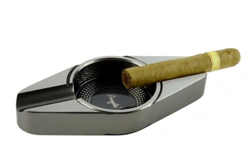 Szivar hamutartó - fém, ezüst színű (19,5x9cm)