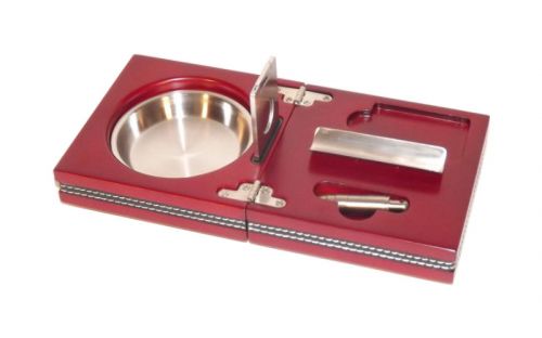 Összecsukható bőr szivar hamutartó + szett