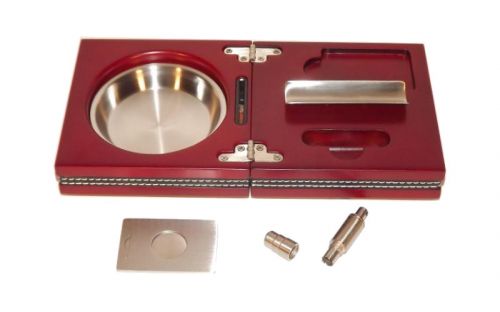 Összecsukható bőr szivar hamutartó + szett