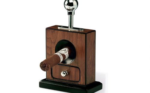 Medici asztali szivarvágó - fiókkal, diófa borítású - Ghigliottina 