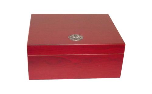 MEDICI Humidor 40 szál szivar részére, cédrusfa szivardoboz, párásítóval és hygrométerrel - cherry