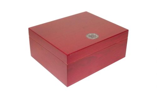 MEDICI Humidor 40 szál szivar részére, cédrusfa szivardoboz, párásítóval és hygrométerrel - cherry