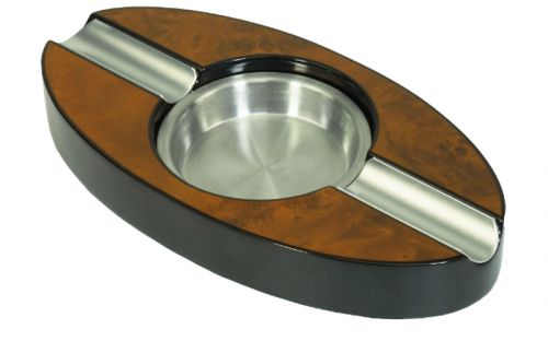 Szivar hamutartó 2 szivarnak - ovál, barna