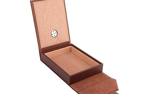 Utazóhumidor 15 szivar részére - cédrusfa szivartartó doboz, párásító - csokoládébarna