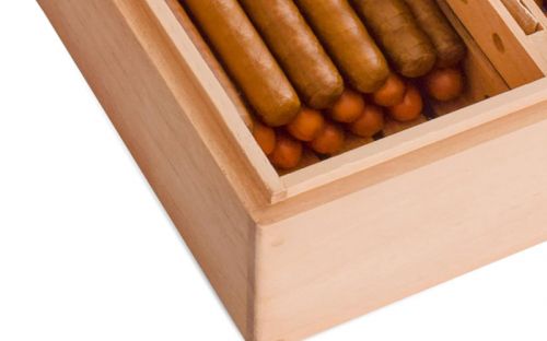 Humidor 80-90 szivar részére, natur spanyol cédrusfa szivar tároló doboz - Achenty!