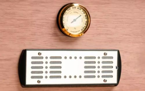 Luxuskivitelű humidor 60-80 szivar részére, Habana spanyol cédrusfa szivardoboz, párásítóval, higrométerrel