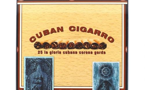 Humidor 50 szál szivar részére, lakkozott szivartartó doboz, kulccsal zárható, párásító és belső hygrometer - CigarmanCuban Cigarro