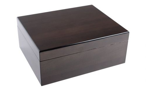 Exkluzív-Luxus humidor 50 szál szivar részére, spanyol cédrusfa, párásító, hygrometer - dióbarna, Achenty!
