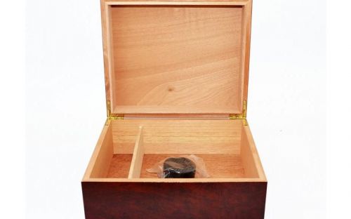 Humidor 50 szál szivar részére, spanyol cédrusfa szivar tároló doboz, párásító, hygrometer - bordó, Achenty!