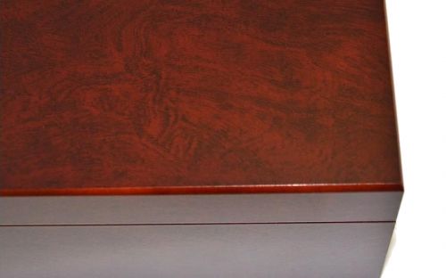 Humidor 50 szál szivar részére, spanyol cédrusfa szivar tároló doboz, párásító, hygrometer - bordó, Achenty!