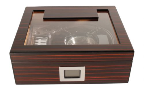 Humidor 30 szál szivarnak, üvegtetős, matt sötétbarna + AJÁNDÉK szett!