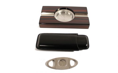 Humidor 50 szál szivarnak, üvegtetős, lakkozott sötétbarna + AJÁNDÉK szett!