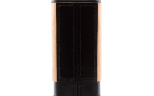 Szivartok 3 szivar részére - fekete bőr/cédrus, Robusto (15x10x3cm)
