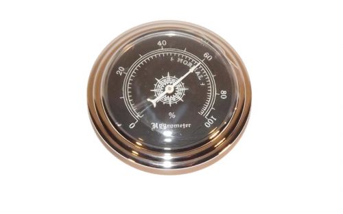 Szivar tartó dobozba higrométer - páratartalommérő - fekete színű, nagy (6cm)