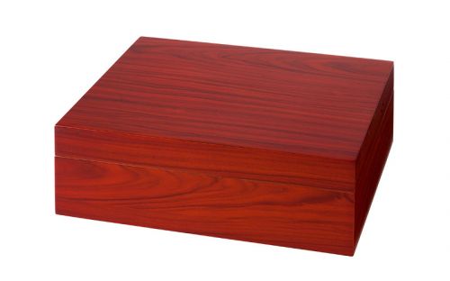 Humidor 50 szál szivar részére, cédrusfa szivar doboz, párásítóval, hygrométerrel - bubingafa, Angelo