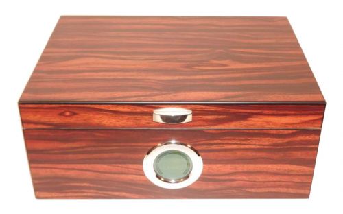 Exkluzív-Luxus humidor 50 szál szivar részére, cédrusfa szivar doboz, DIGITÁLIS hygrométerrel - barna-csíkos, Angelo