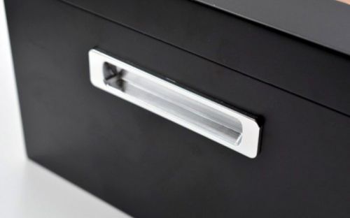 Gasztro humidor 80 szál szivar részére, üveges szivar doboz, cédrusfa, külső hygrométerrel és párásítóval - fekete, Angelo