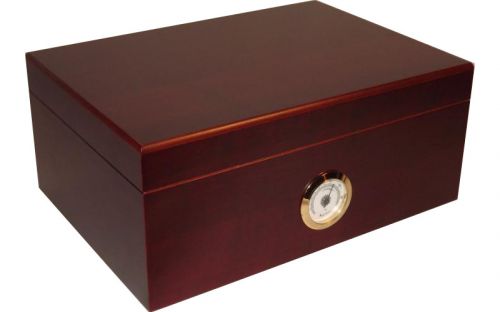Humidor 50 szál szivar részére, cédrusfa szivar doboz, párásítóval, hygrométerrel - mahagóni, Angelo
