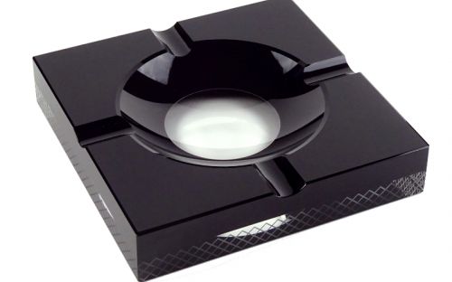 Szivar hamutartó - fekete kristály, 4 szivarnak