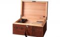 Humidor 80 szivar részére, spanyol cédrusfa, intarziás szivar doboz, párásítóval, digitális higrometerrel - intarziás
