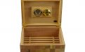 Humidor 50 szál szivar részére, spanyol cédrusfa szivar táoló doboz, párásítóval, hygrométerrel - pepita