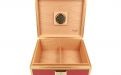Humidor 40 szál szivar részére, piros, spanyol cédrusfa szivar doboz, fém keretes, párásítóval, hygrométerrel - Angelo