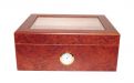 Humidor 50 szál szivar részére, üvegtetős spanyol cédrusfa szivar doboz, párásítóval, hygrométerrel - Bruyere