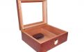 Humidor 50 szál szivar részére, üvegtetős spanyol cédrusfa szivar doboz, párásítóval, hygrométerrel - Bruyere