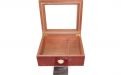 Humidor 50 szál szivar részére, üvegtetős spanyol cédrusfa szivar doboz, párásítóval, hygrométerrel - Bruyere