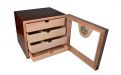 Humidor szekrény 80 szál szivarnak, spanyol cédrusfa, fiókos, külső higrométer, üveg ajtós - barna, Angelo